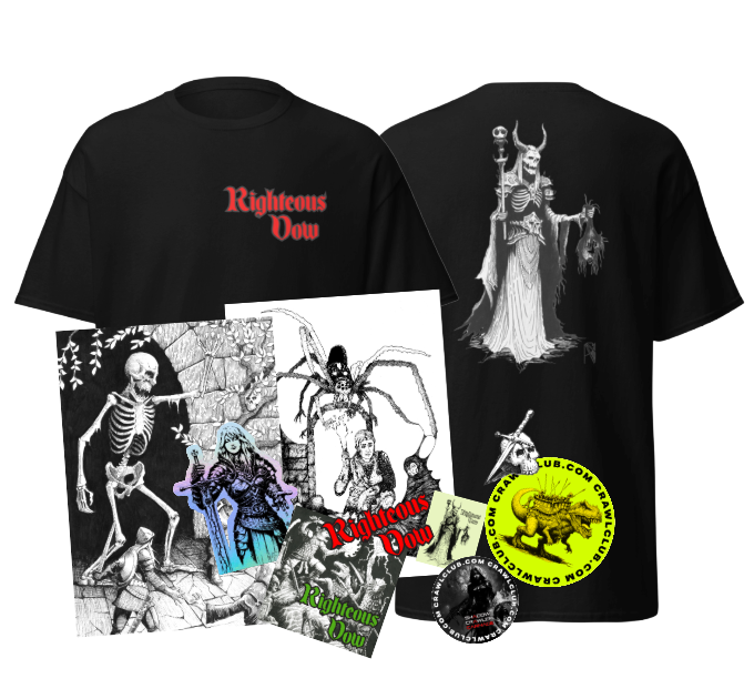 Shirt, Pin, Art, and Sticker Bundle