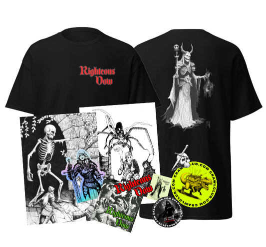 Shirt, Pin, Art, and Sticker Bundle